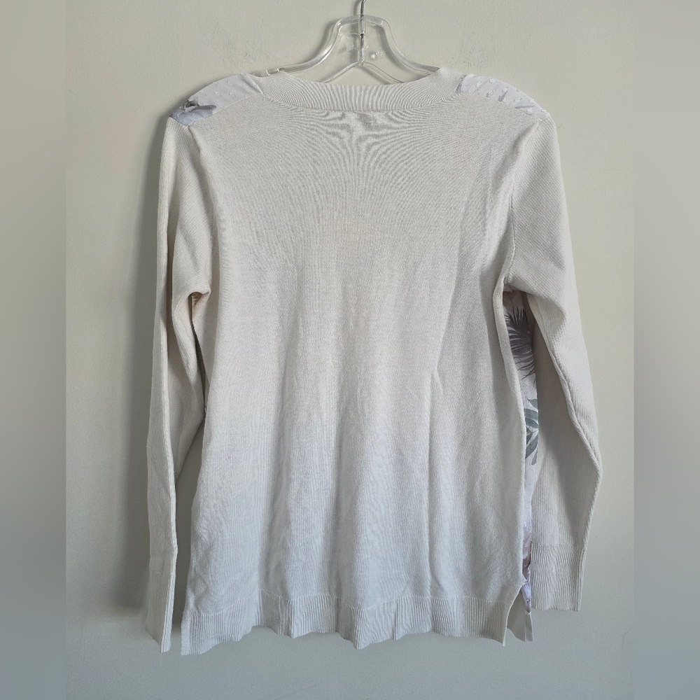 TED BAKER | Kaylaaa Woodland-print v-neck floral sweater Silk sz M - Picture 3 of 8